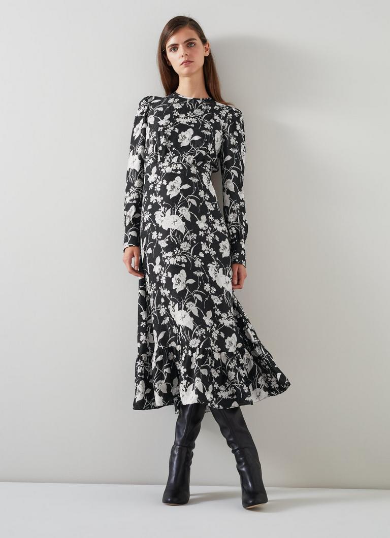 関税込【LK BENNETT】クレープドレス Sky Black Crepe Dress with LENZING™ ECOVERO™ viscose | Sale