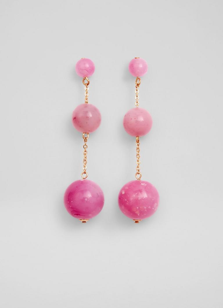 Pink ball 2025 drop earrings