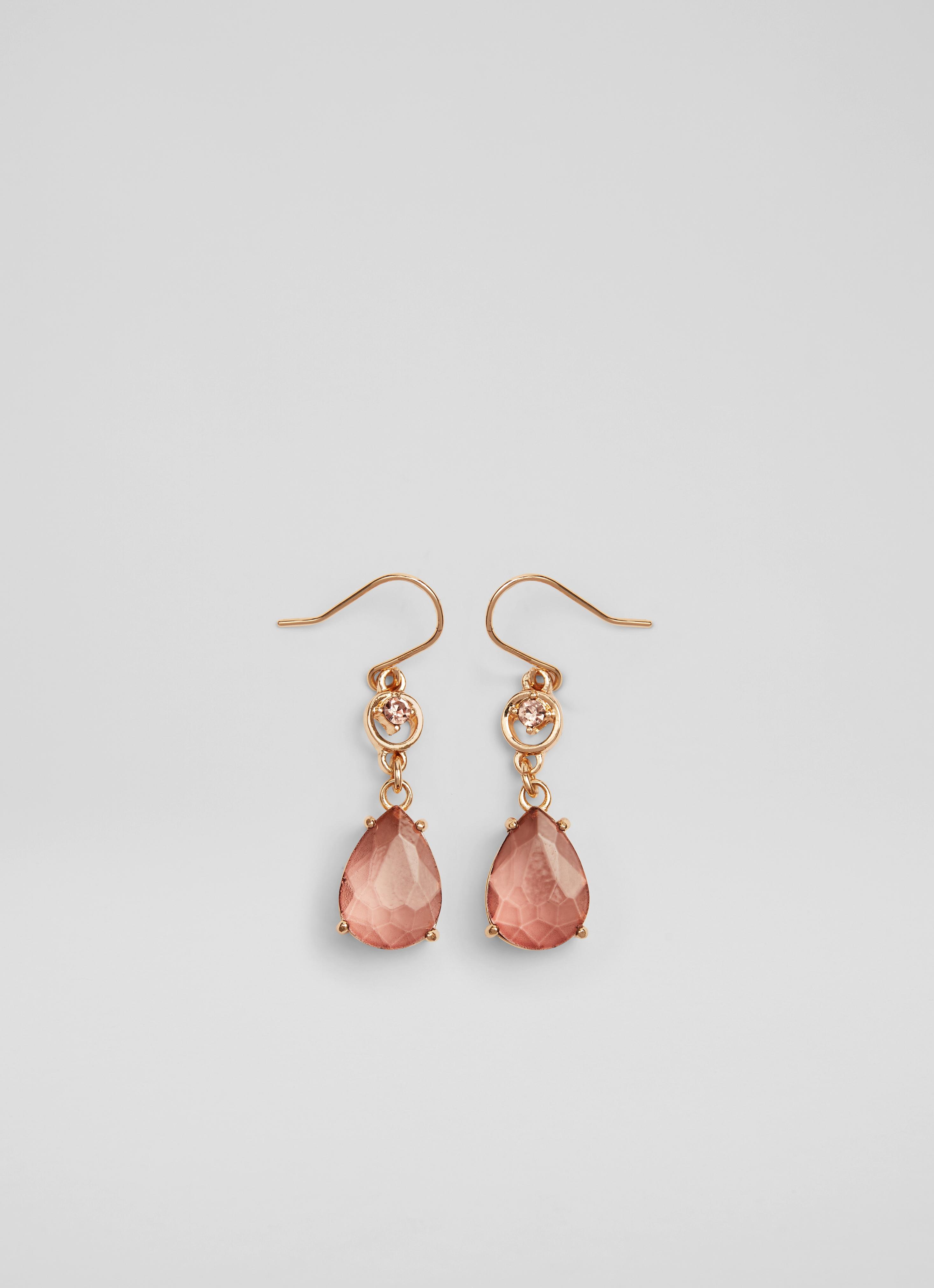 L.K.Bennett Witney Pink Crystal Drop Earrings, Pink