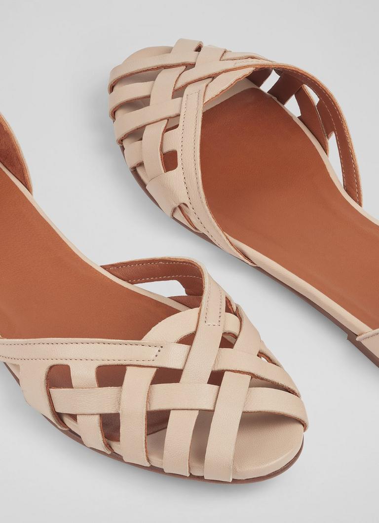 Bianca Camel Leather Cage Front Flat Sandals Shoes Collections L.K.Bennett London