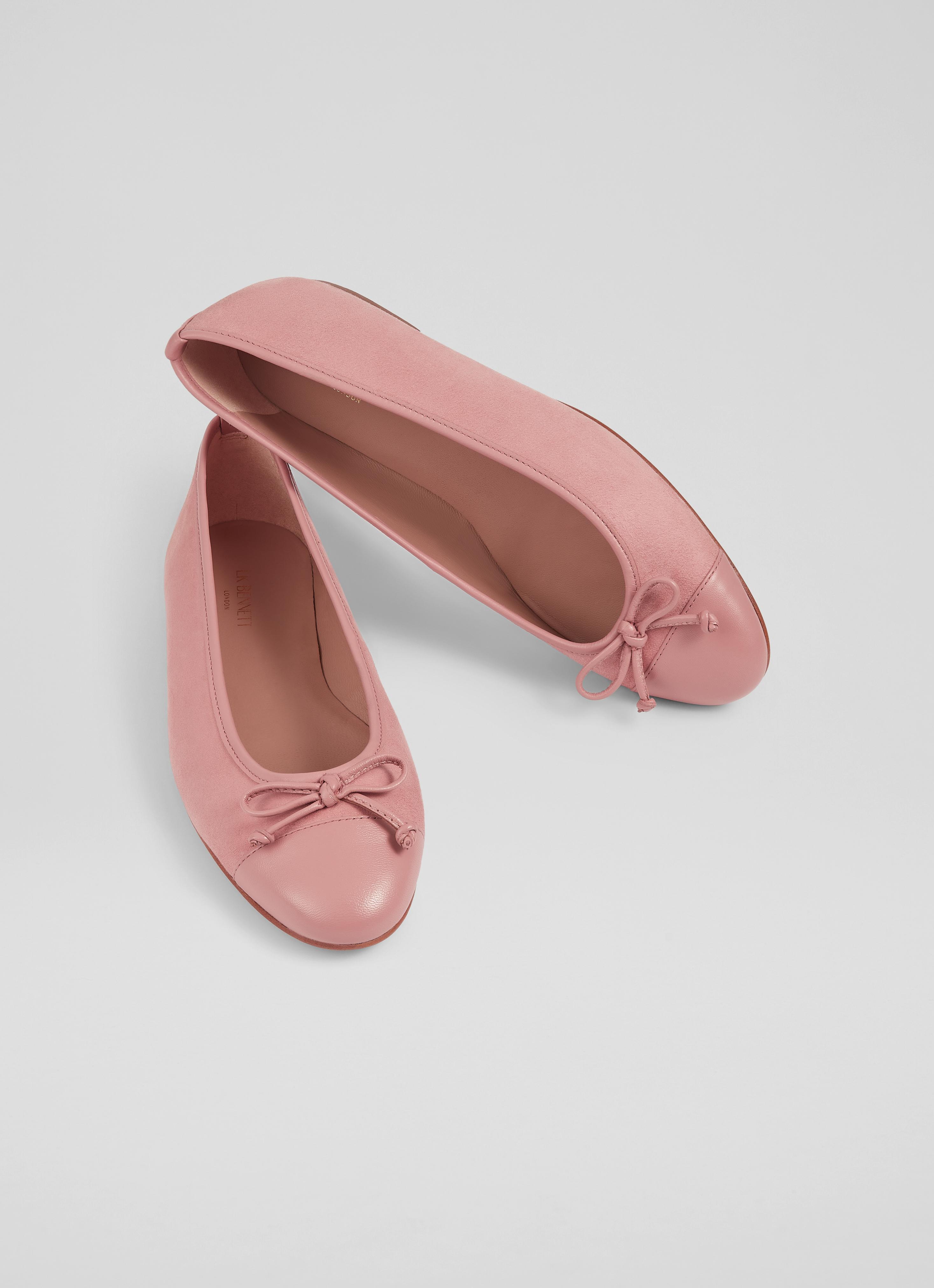 Kara Pink Suede Ballerina Pumps Sale Collections