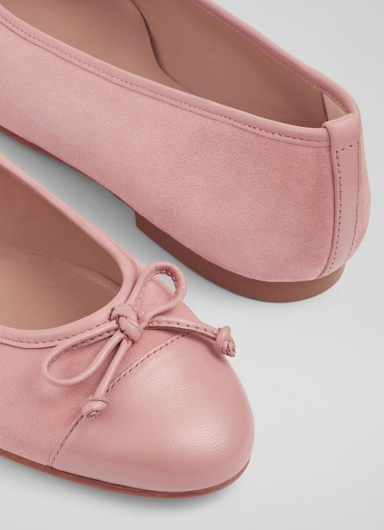 Kara Pink Suede Ballerina Pumps Sale Collections L.K.Bennett London