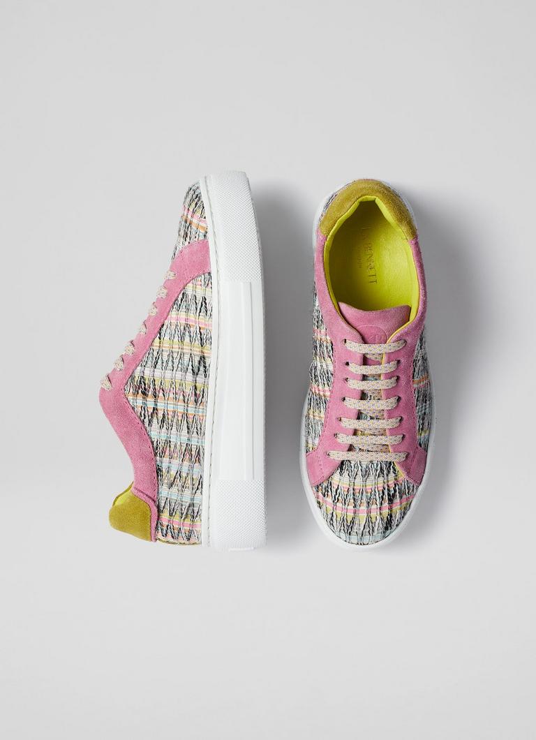 LKB Lift Multi Coloured Tweed Flatform Trainers LK Bennett