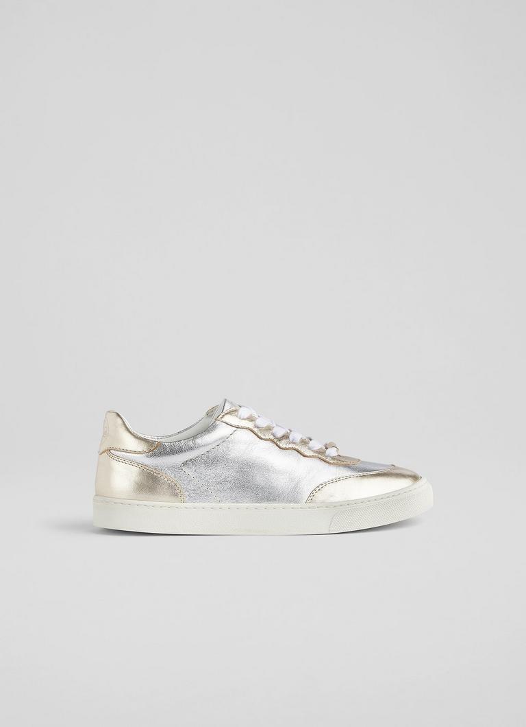 LKB Runner Silver and Gold Leather Trainers