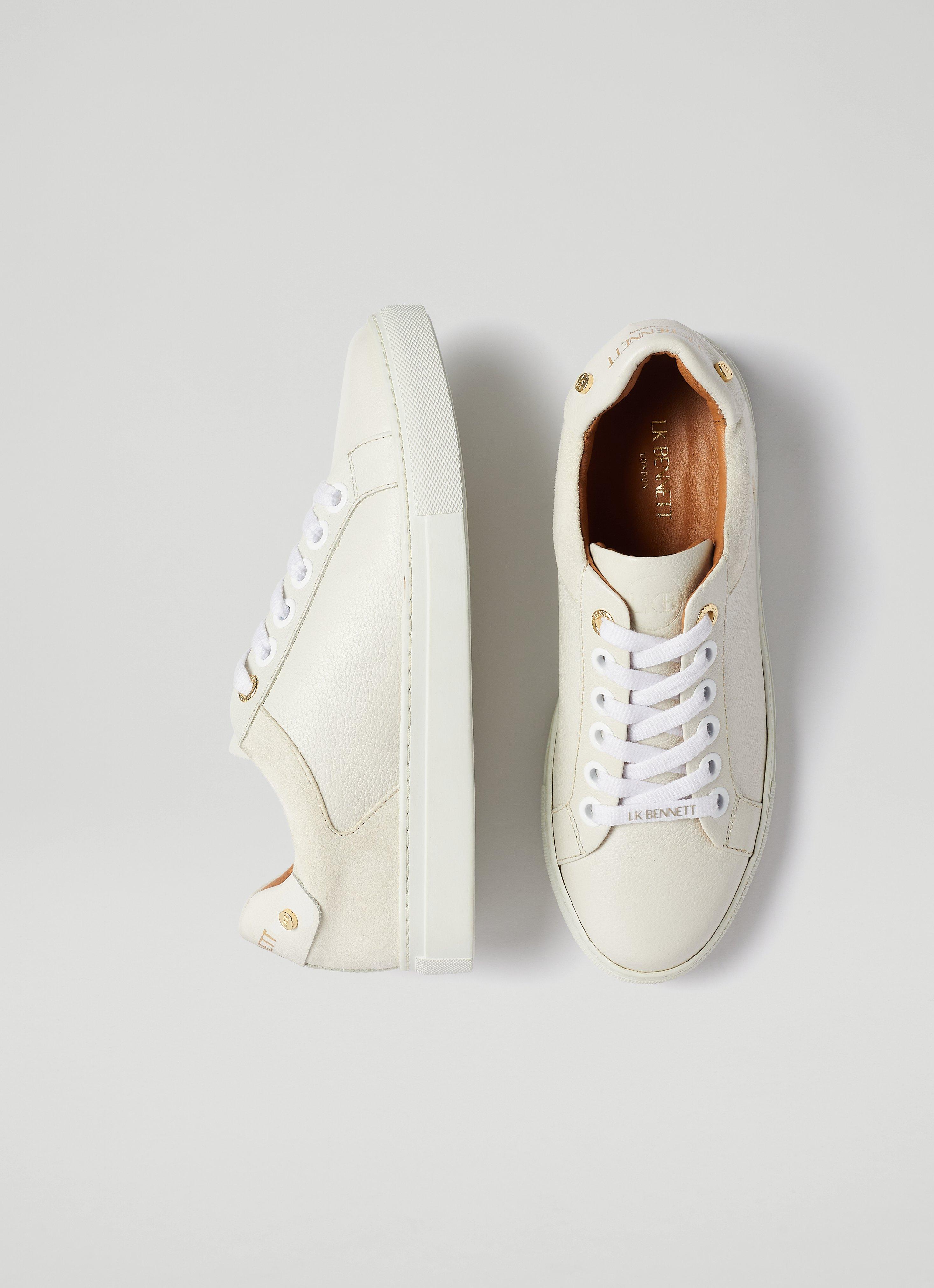 Signature Cream Trainers Luxury Leather Trainers LK Bennett