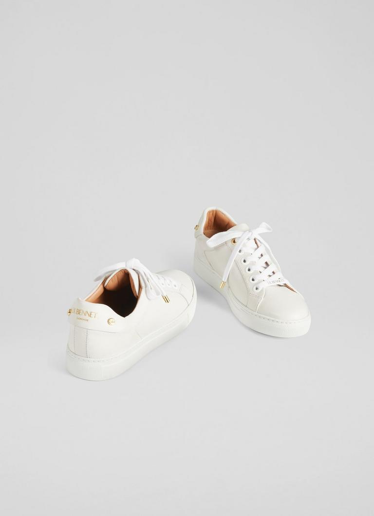 Signature Cream Trainers Luxury Leather Trainers LK Bennett