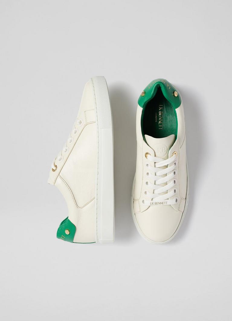 Green leather trainers hotsell