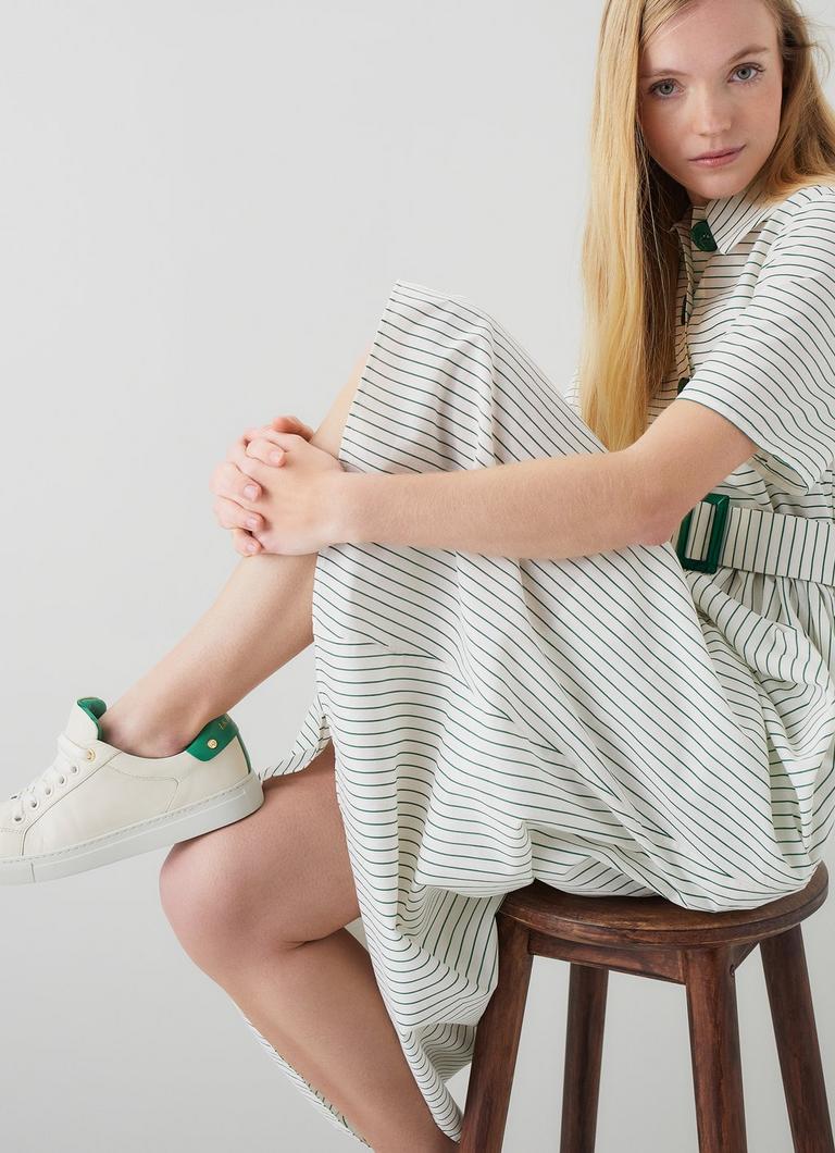 Green online leather trainers