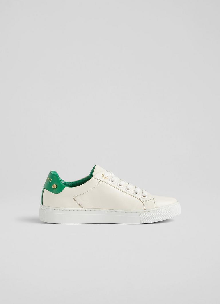 Green leather deals trainers