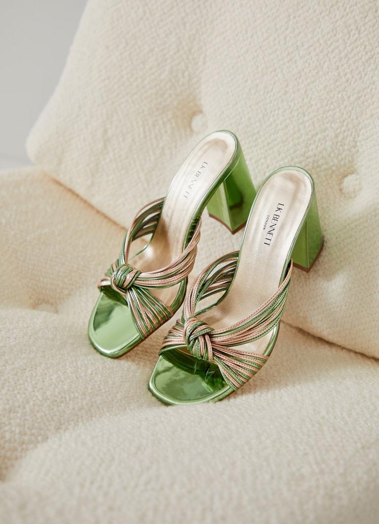 Coletta Green And Pink Strappy Mules Royal Ascot x LKB L.K.Bennett London