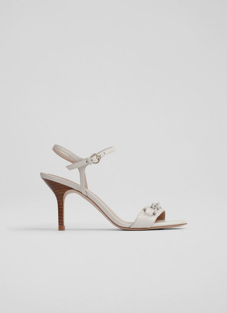 Ivonne Nude Leather Heel Sandals