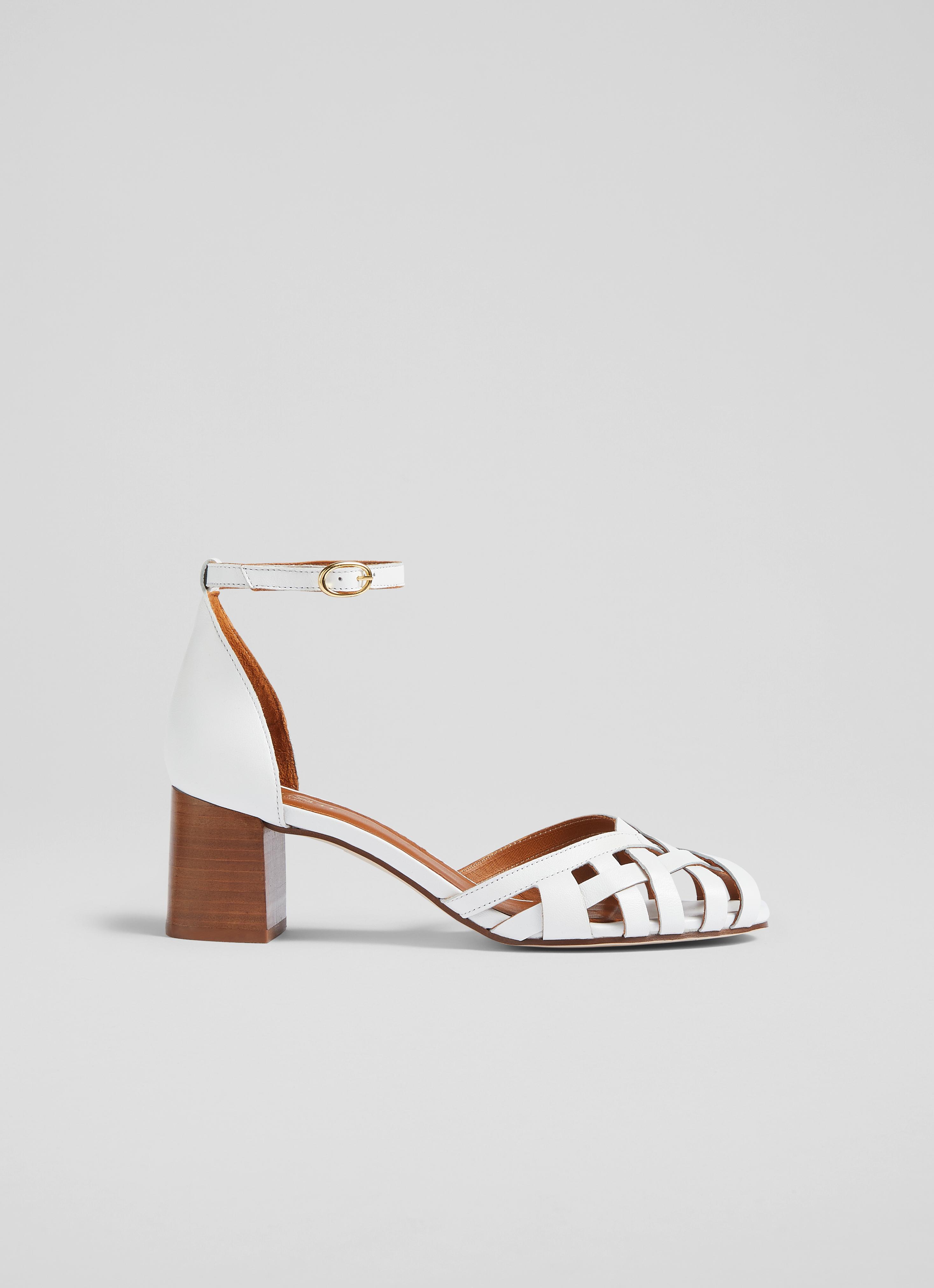 Noemia Cream Leather Criss-Cross Sandals