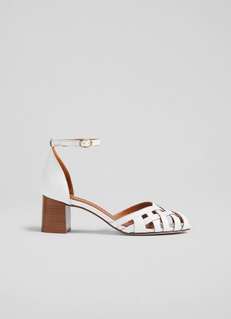 Noemia Cream Leather Criss-Cross Sandals