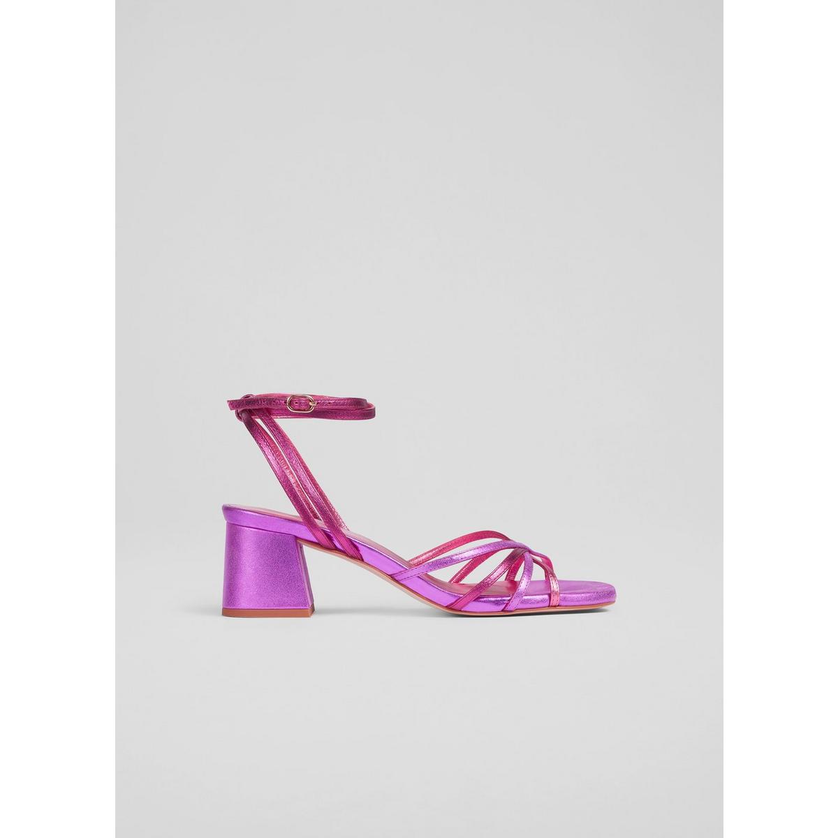 Starlet Pink And Purple Metallic Strappy Sandals Sale Collections