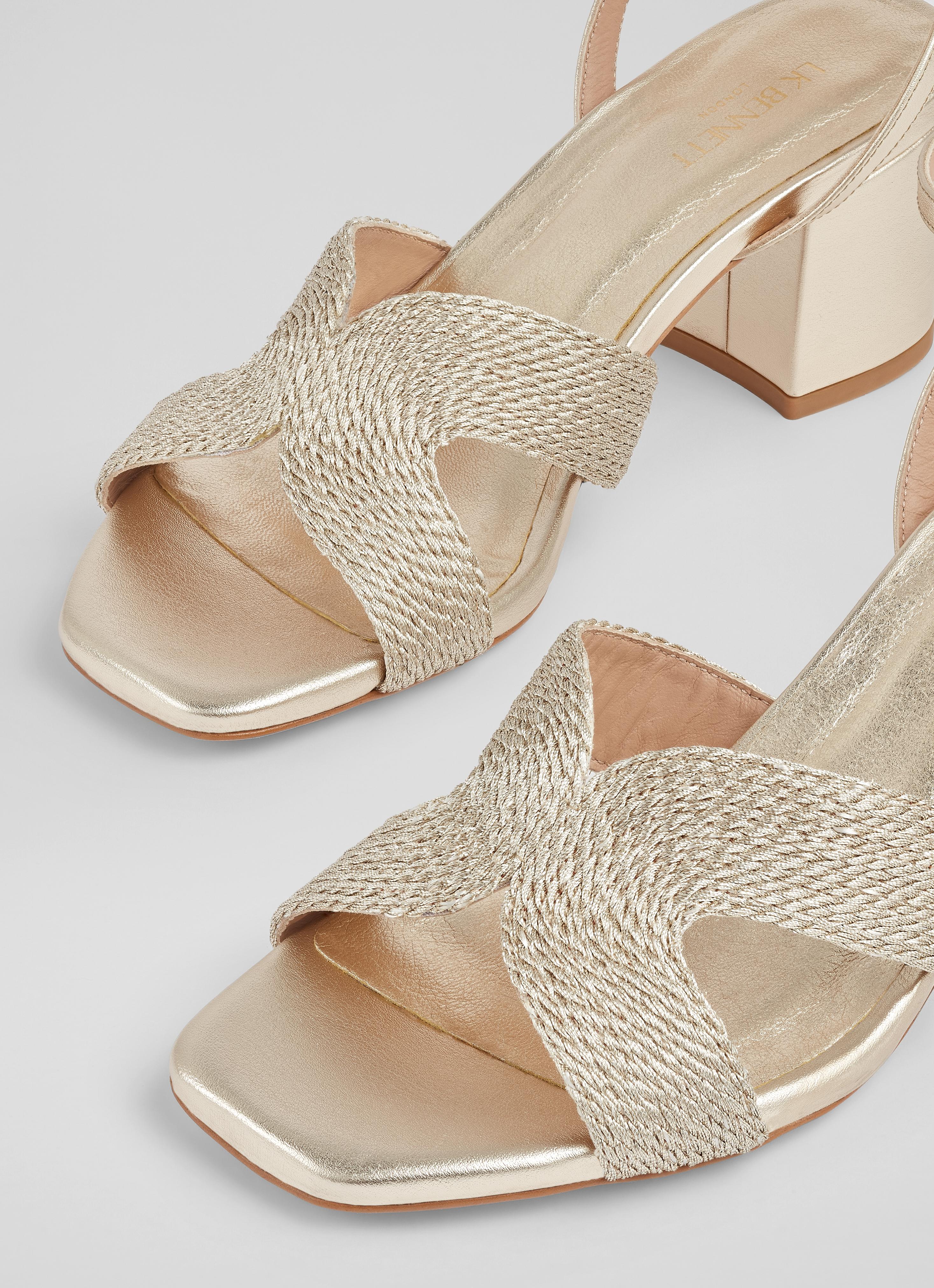 Stella Gold Woven Leather Sandals Shoes Sale Collections