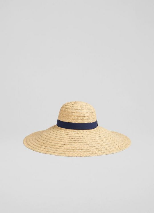 L.K.Bennett Gigi Natural Straw Wide-Brim Sun Hat, Natural
