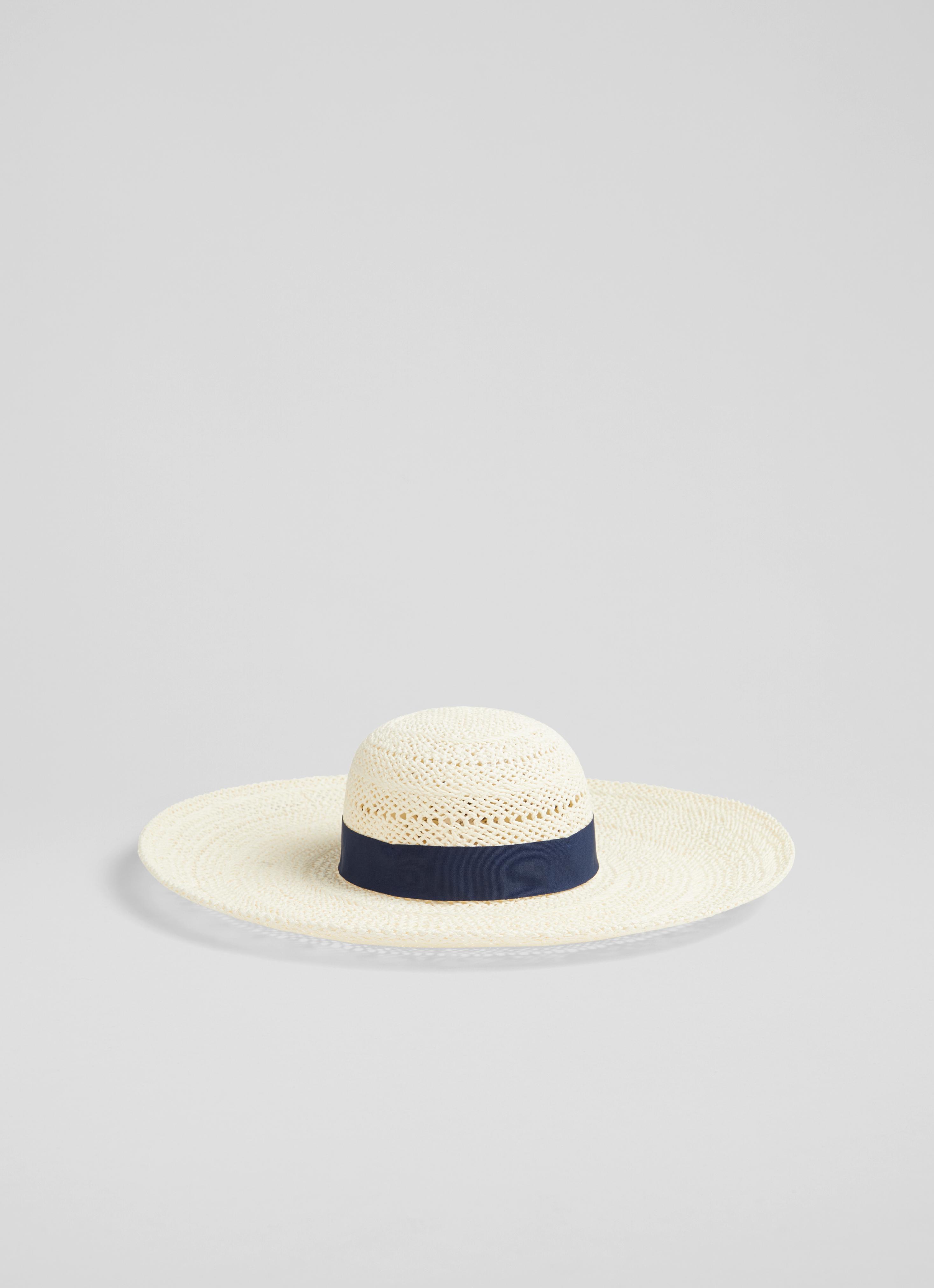 L.K.Bennett Saffron Cream Raffia Floppy Sun Hat, Ecru