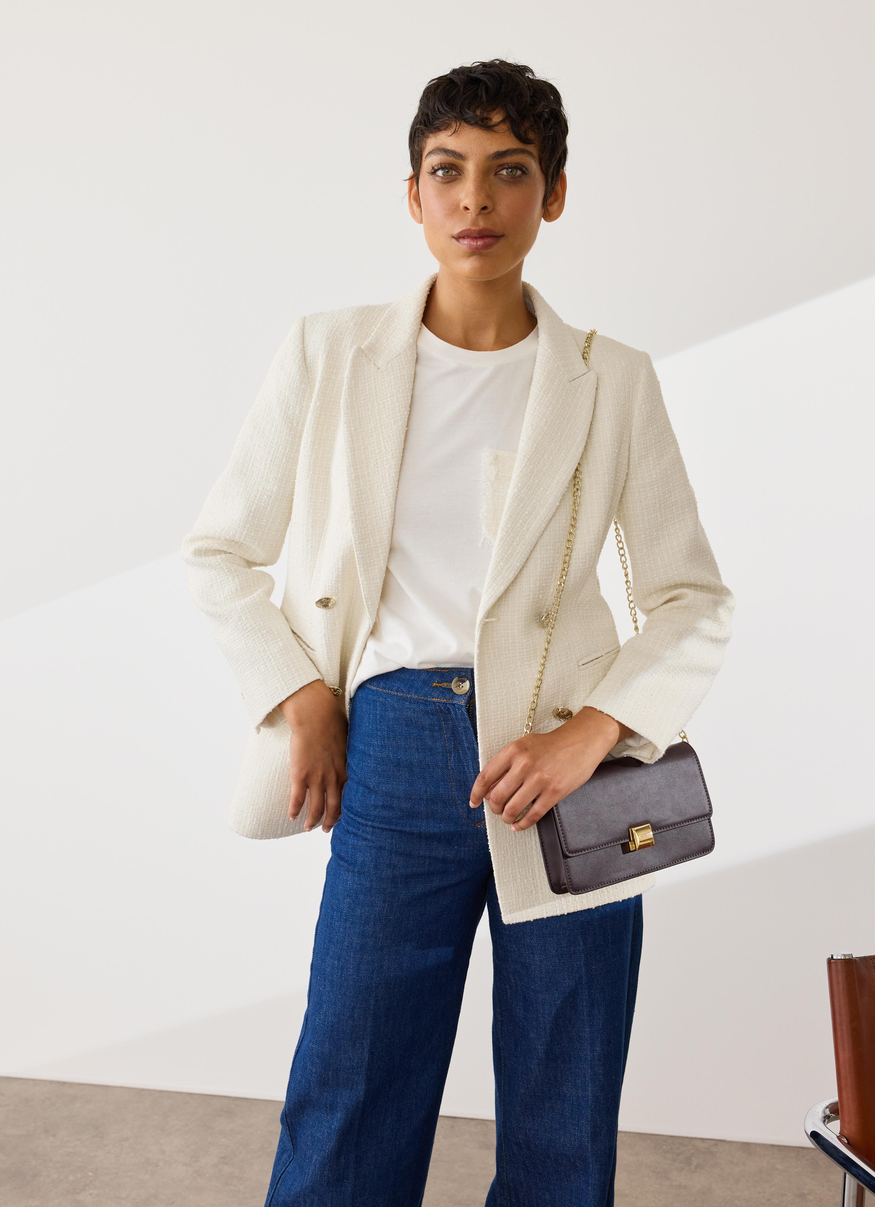 Mariner Cream Tweed Double Breasted Jacket 