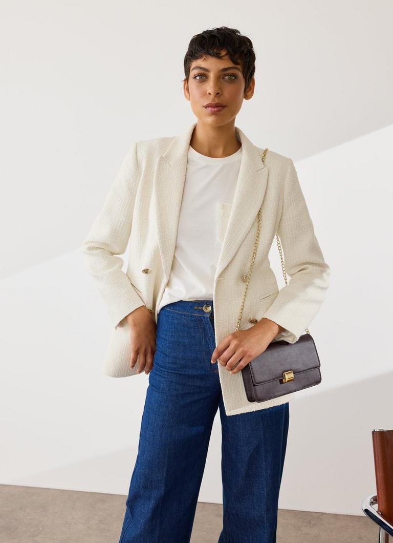 Mariner Cream Tweed Double Breasted Jacket