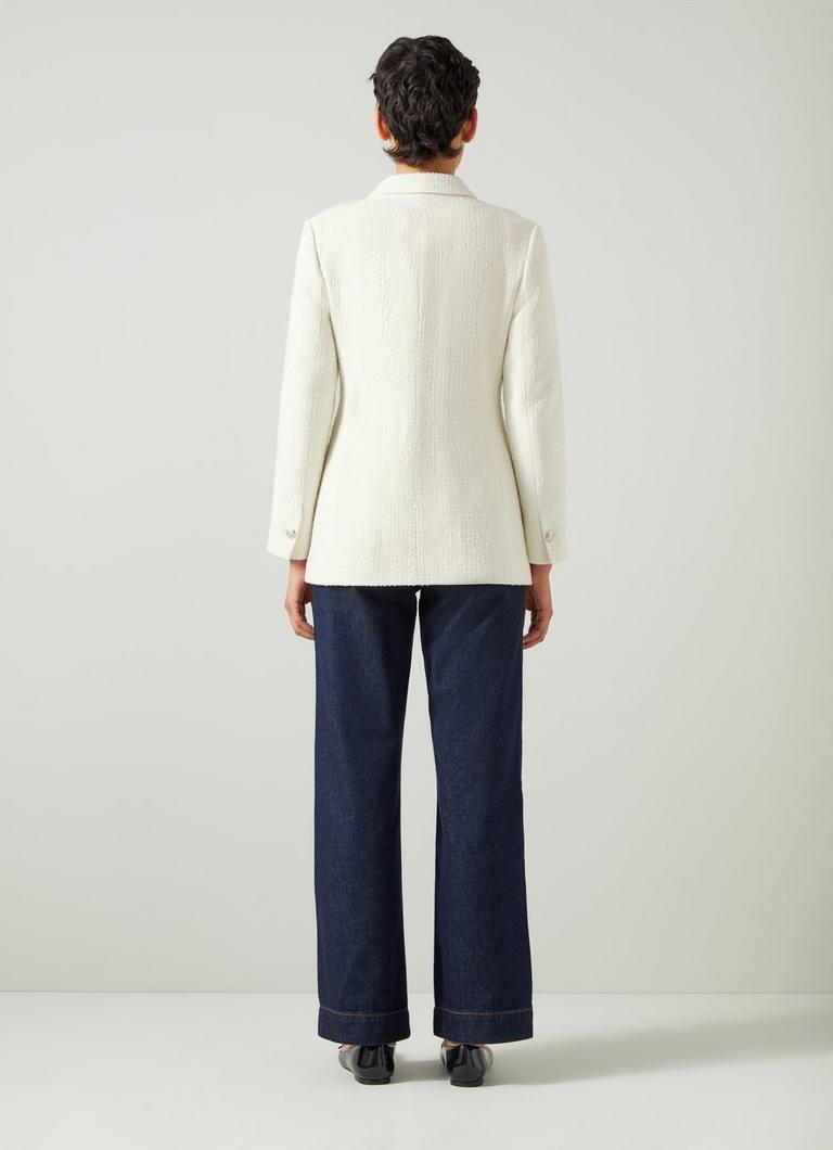 Mariner Cream Tweed Double Breasted Jacket Coats Jackets Clothing Collections L.K.Bennett London