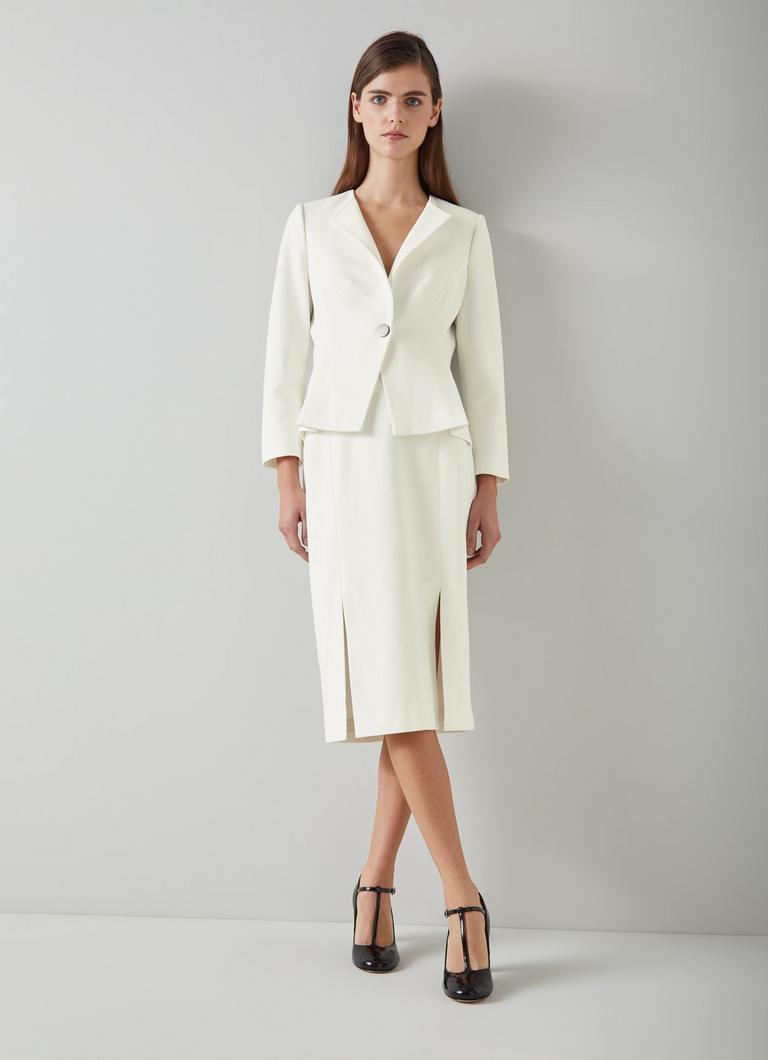 Sky Cream Crepe Jacket with Lenzing™ Ecovero™ Viscose