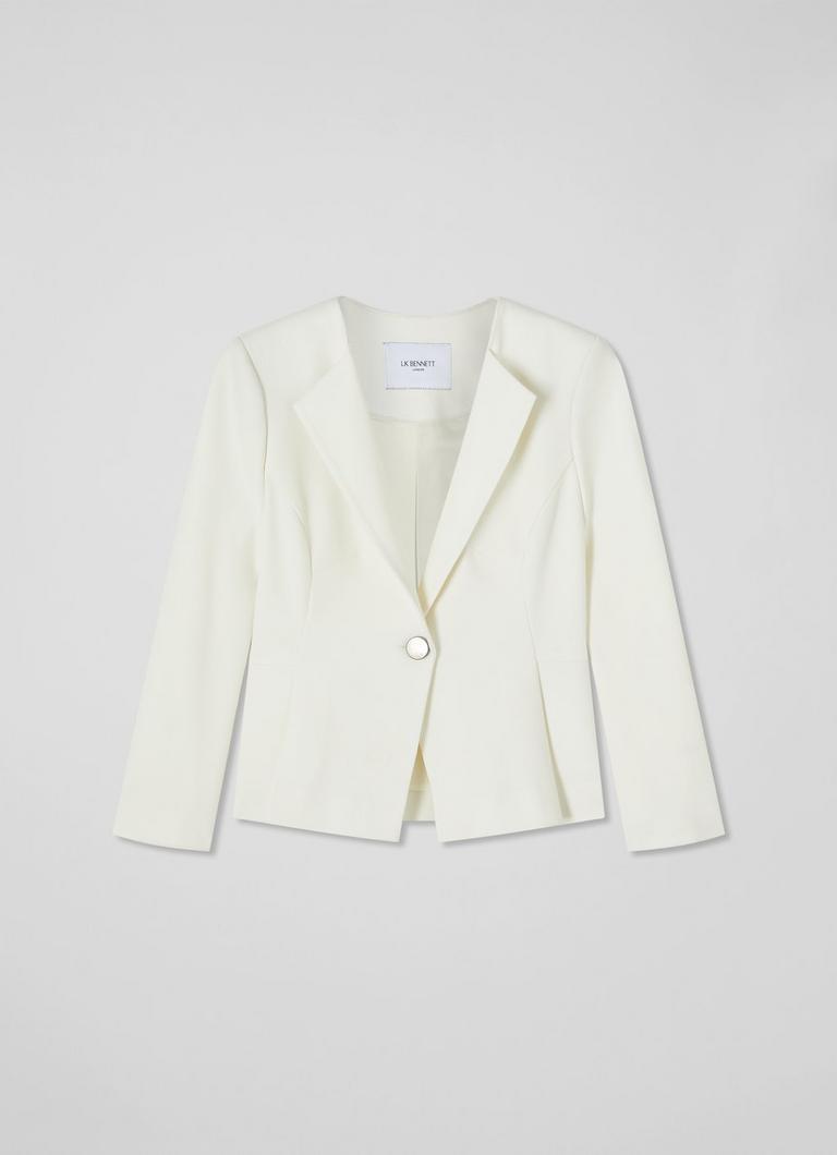 Sky Cream Crepe Jacket with Lenzing™ Ecovero™ Viscose