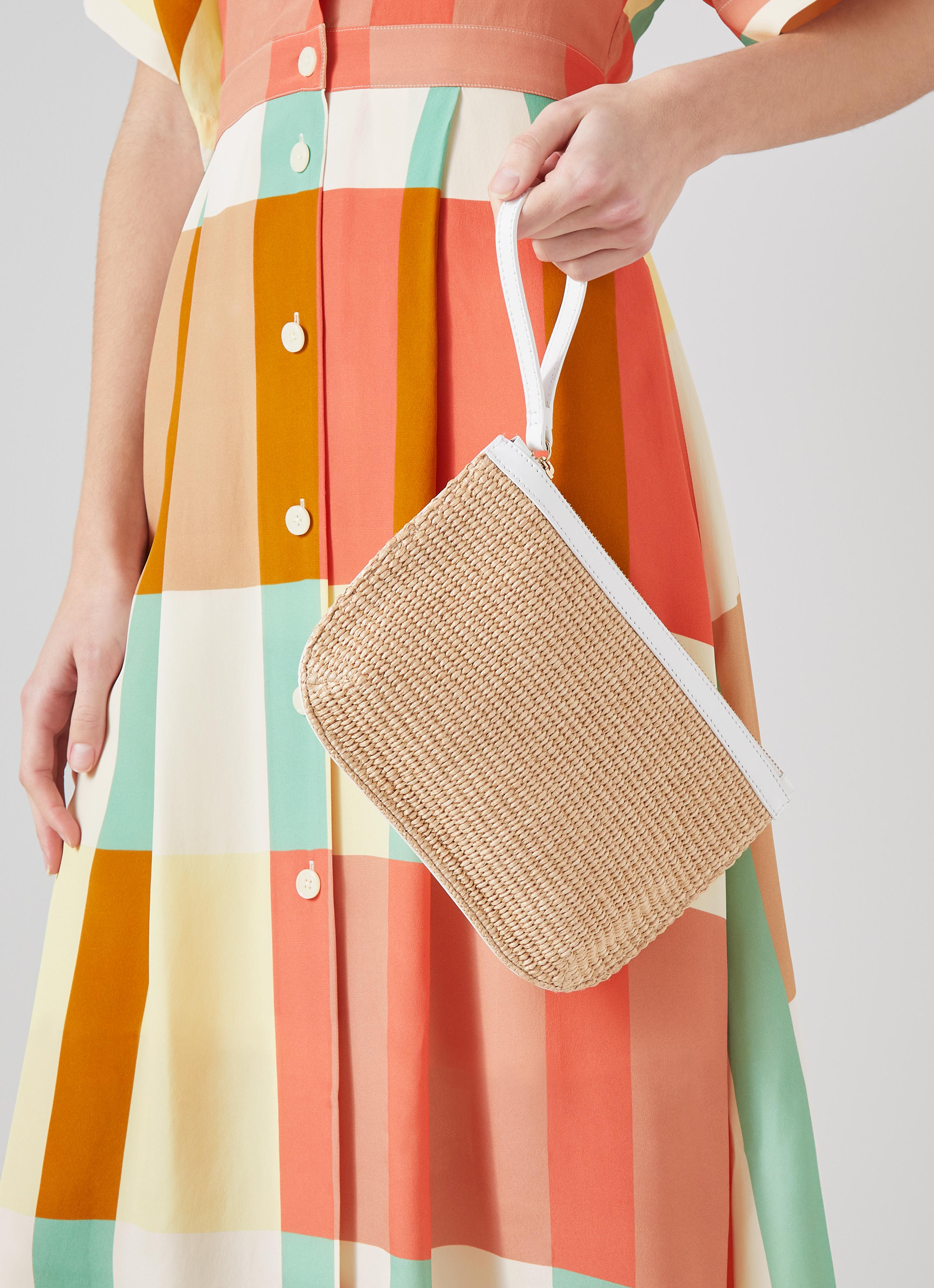 バッグ poppy Blurred leather handbag (white)/56 Blurred leather handbag (white)