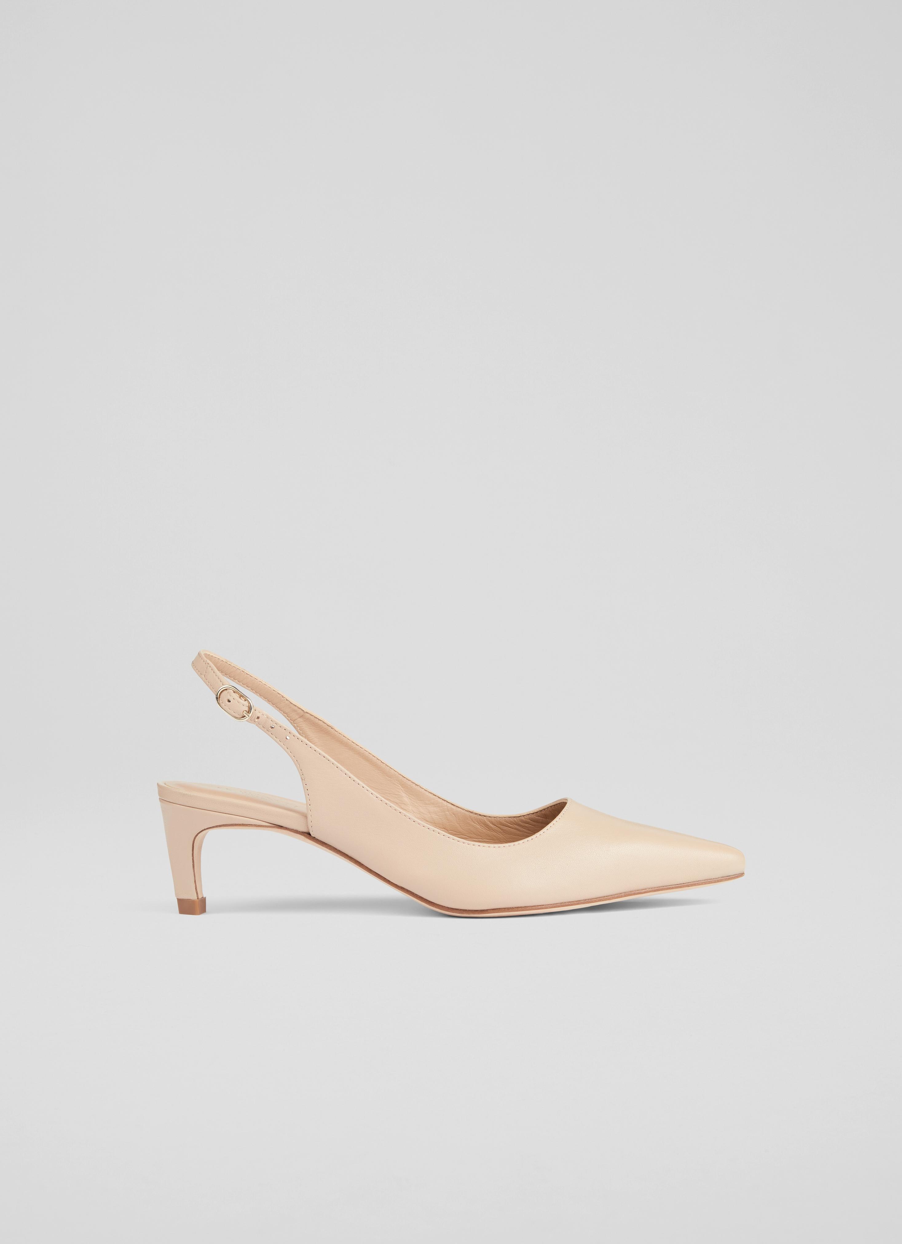 Slingback Beige Kitten Heel Sandals Couture Beige Kitten Heels