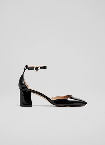 Darling Black Patent Leather D’orsay Courts, Black
