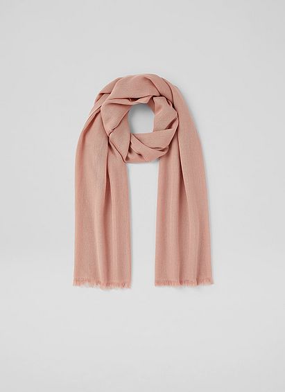 Sutton Pink Modal-Wool Blend Scarf, Pink
