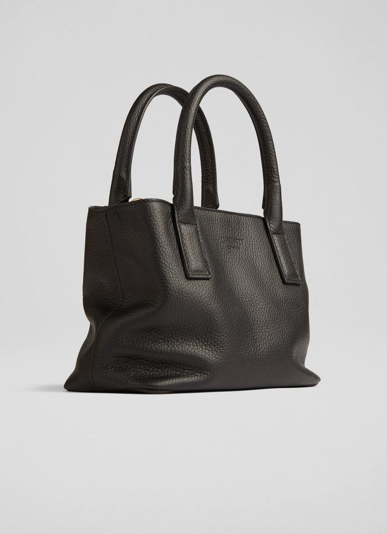 Lilith Black Grainy Leather Mini Tote Bag Shoulder Bags Handbags Collections L.K.Bennett London
