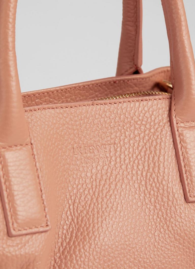 Lilith Pink Grainy Leather Mini Tote Bag Handbags Collections