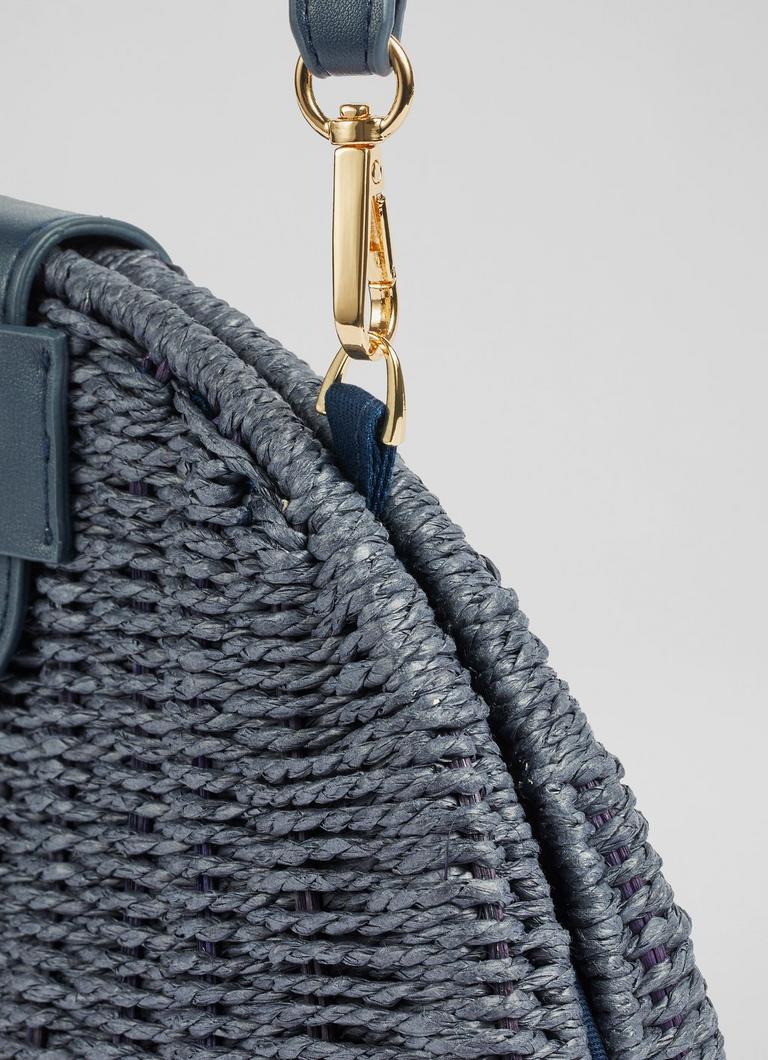 Navy wicker bag hotsell