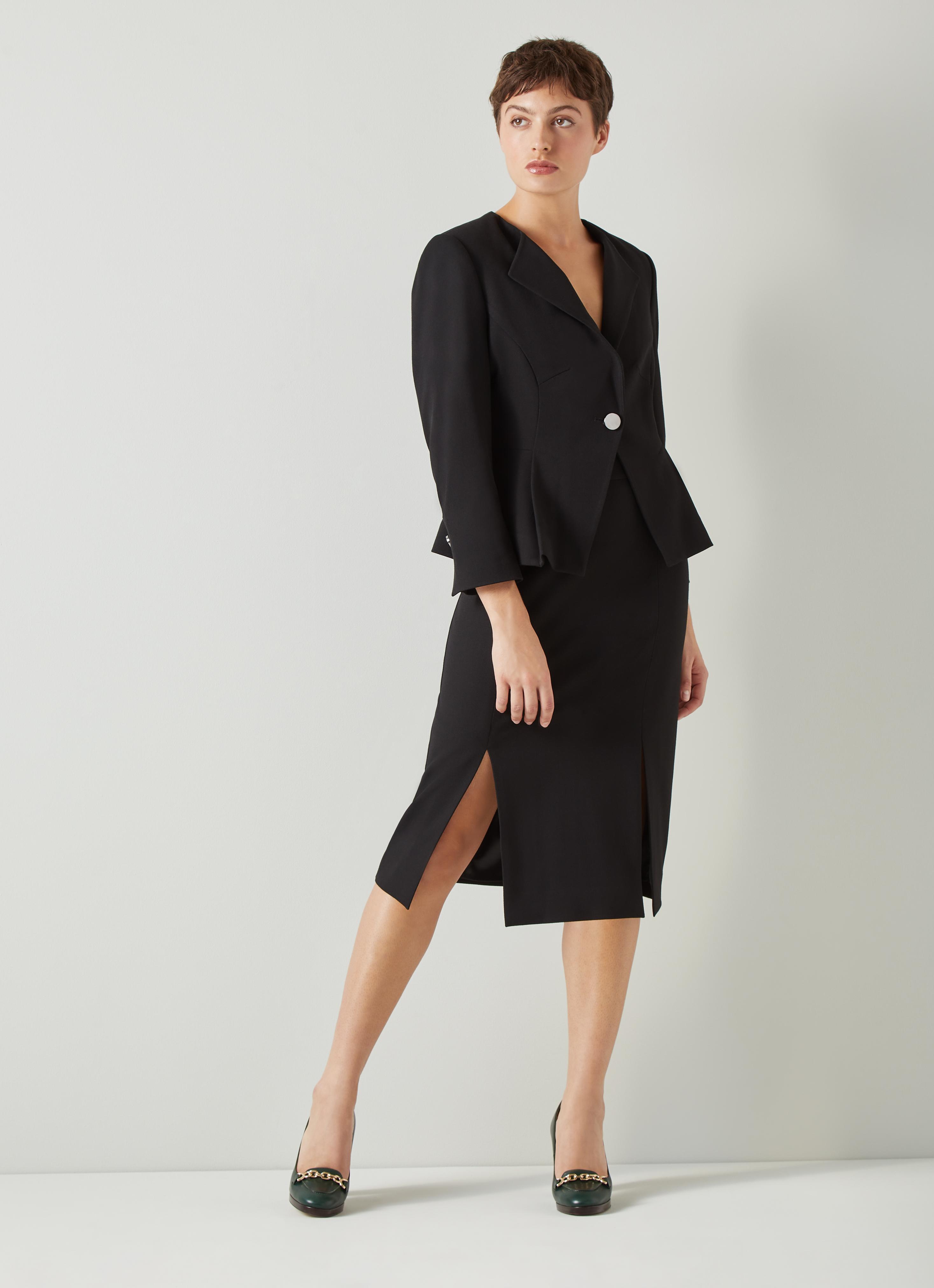 AERO ZIP POCKET LIGHT STRETCH SKIRT ブラック Rent Knitted Minimal Midaxi Skirt With Zip Detail In Black