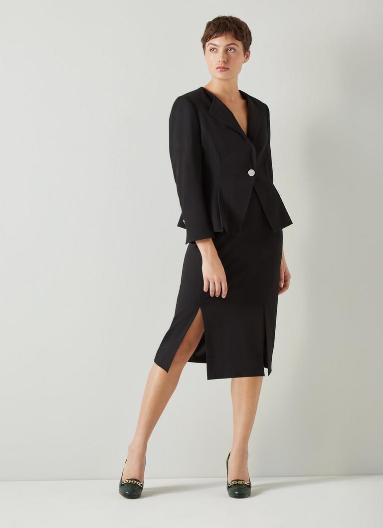 Sky Black Crepe Pencil Skirt with LENZING™ ECOVERO™ viscose