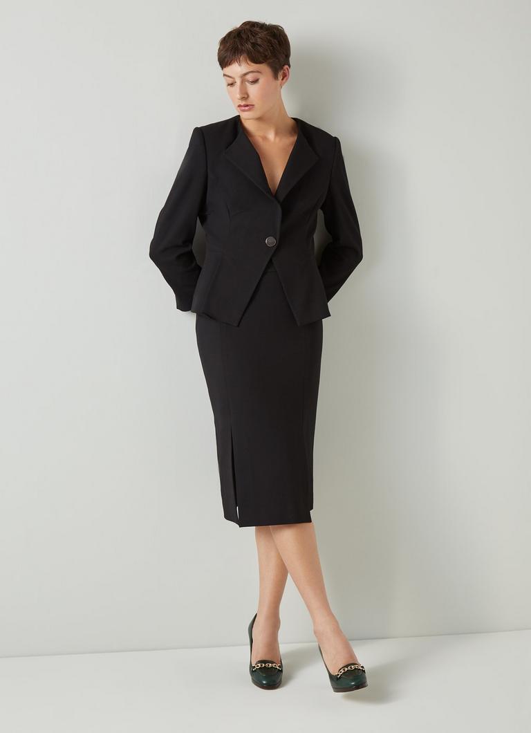 Sky Black Crepe Pencil Skirt with LENZING™ ECOVERO™ viscose