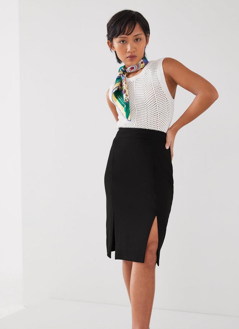 Sky Petite Black Crepe Pencil Skirt with LENZING ECOVERO viscose The Archive Sale L.K.Bennett London