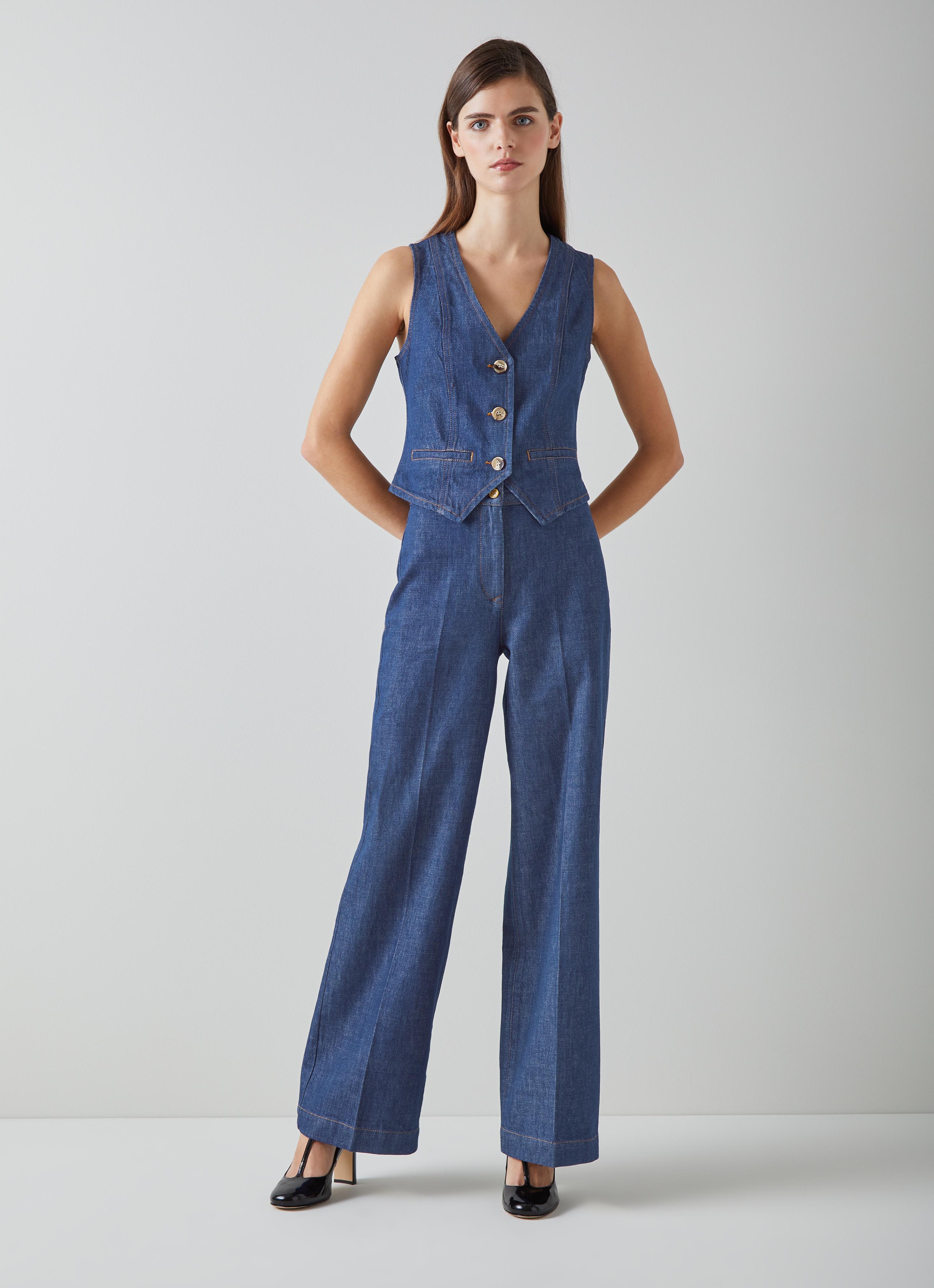 Ami Denim Wide-Leg Trousers