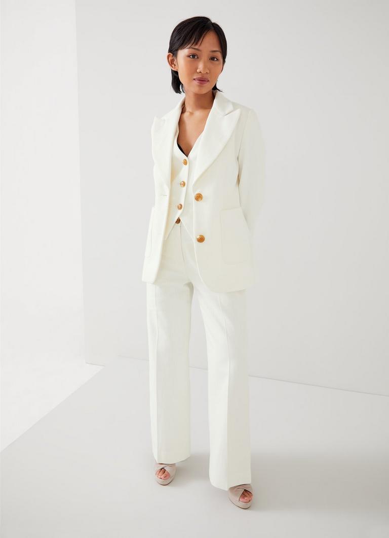 white dress trousers ladies Shaped Fit Perfect Trouser Pant elastic back Karen Millen Petite White Dress