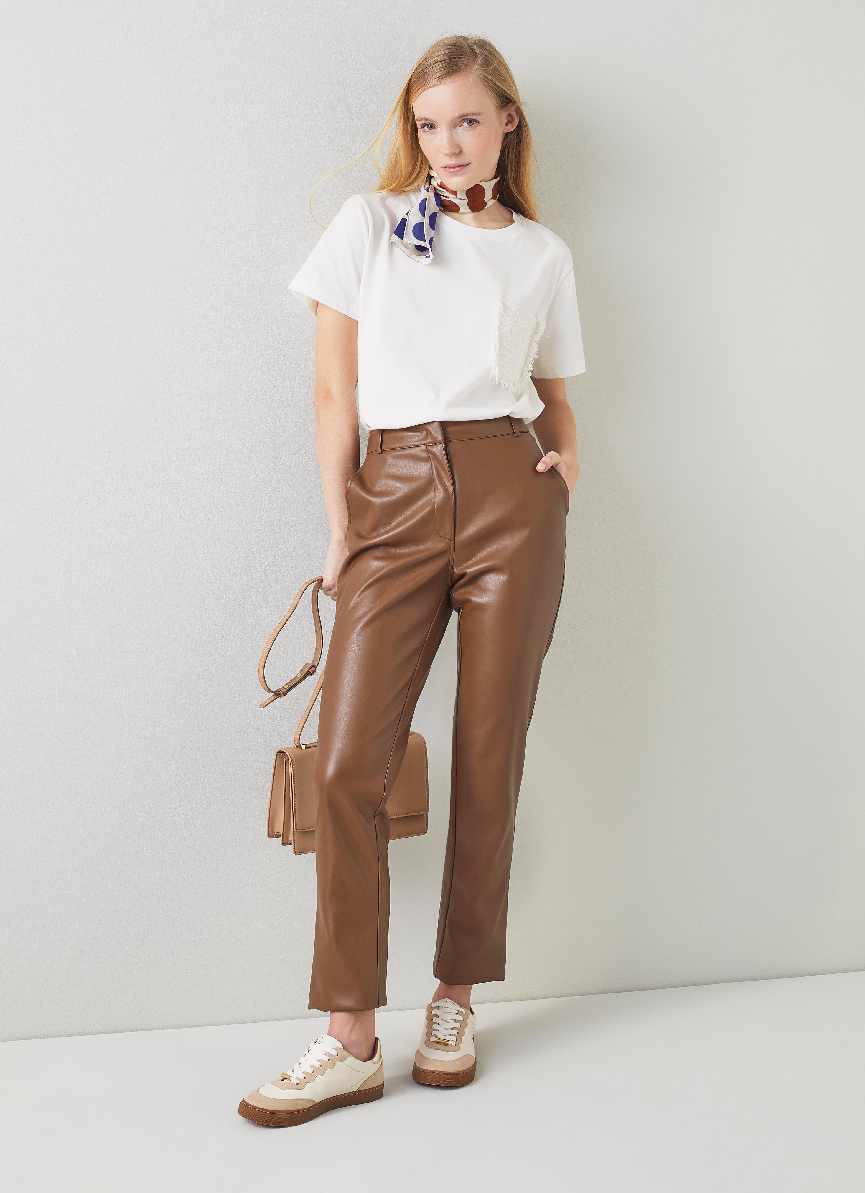 Hardy Brown Faux Leather Trousers The Archive Sale