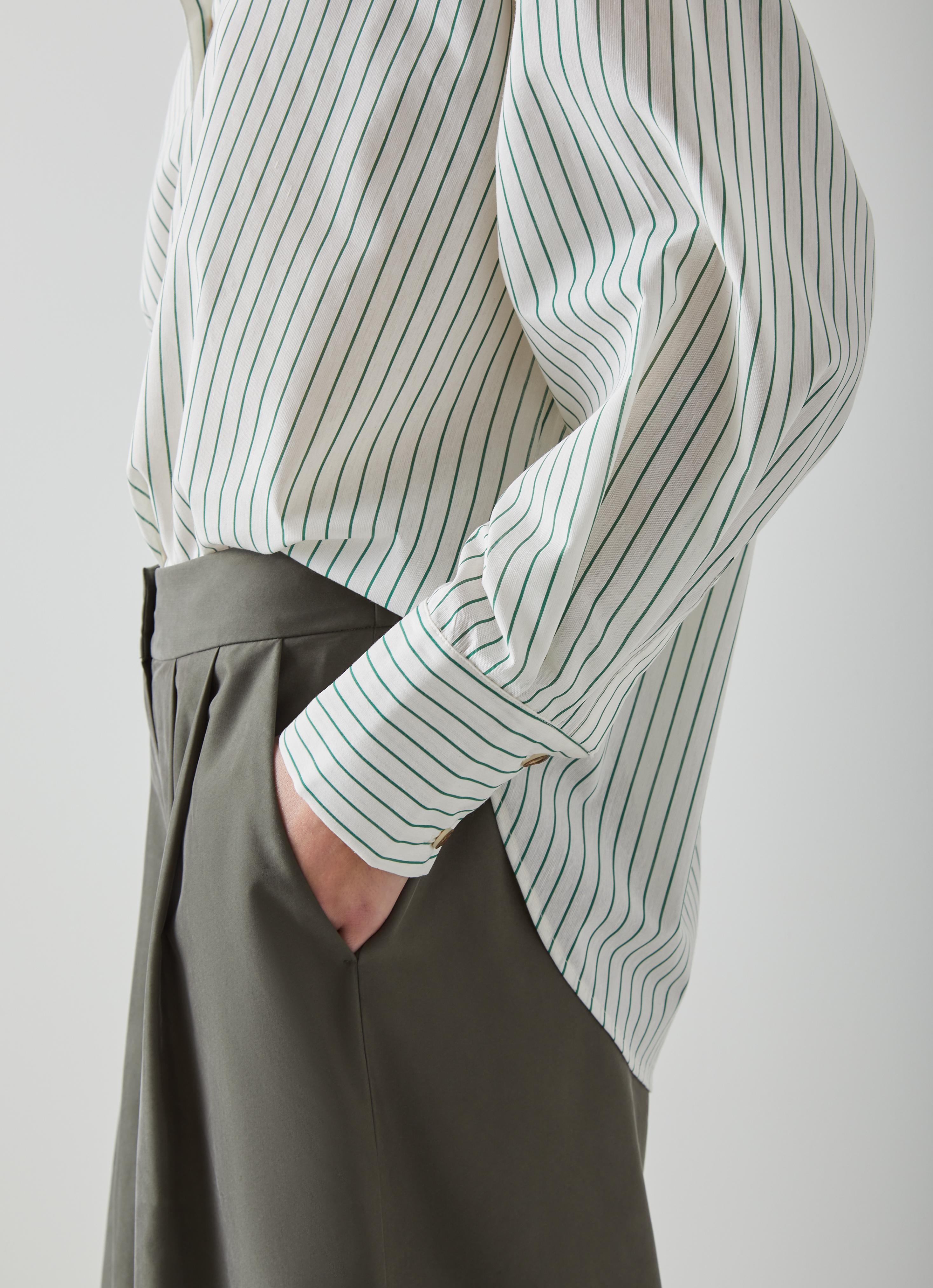 Isla Khaki Wide Leg Trousers with TENCEL™ Modal | Sale