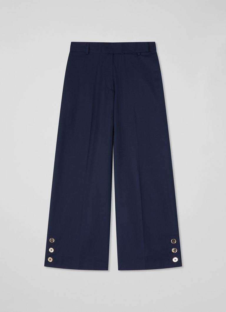 Navy blue sales cropped trousers