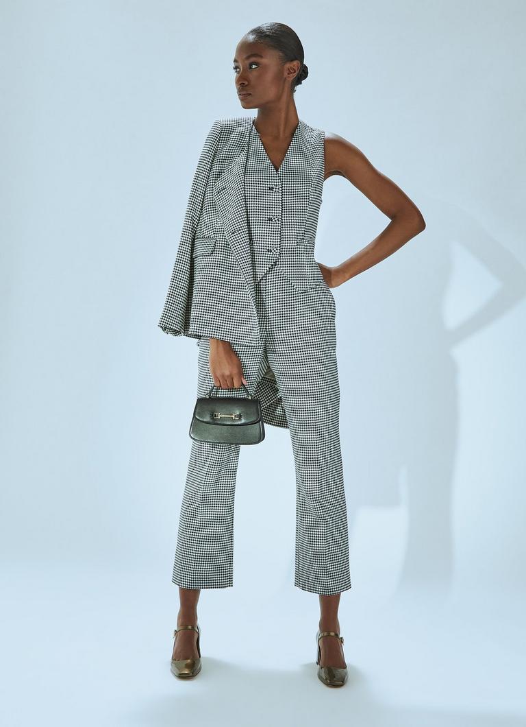 Laurie Black & Cream Houndstooth Bootcut LENZING™ ECOVERO™ Viscose Trouser