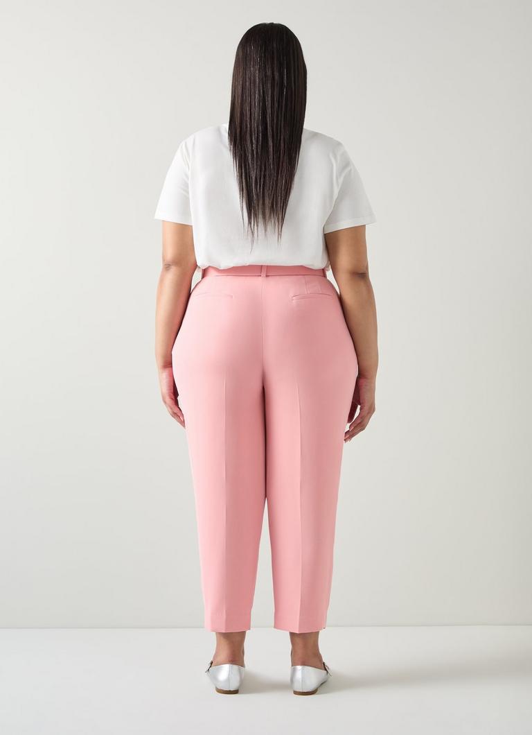 Tabitha Pink Crepe Tapered Cropped Trousers Sale Collections L.K.Bennett London