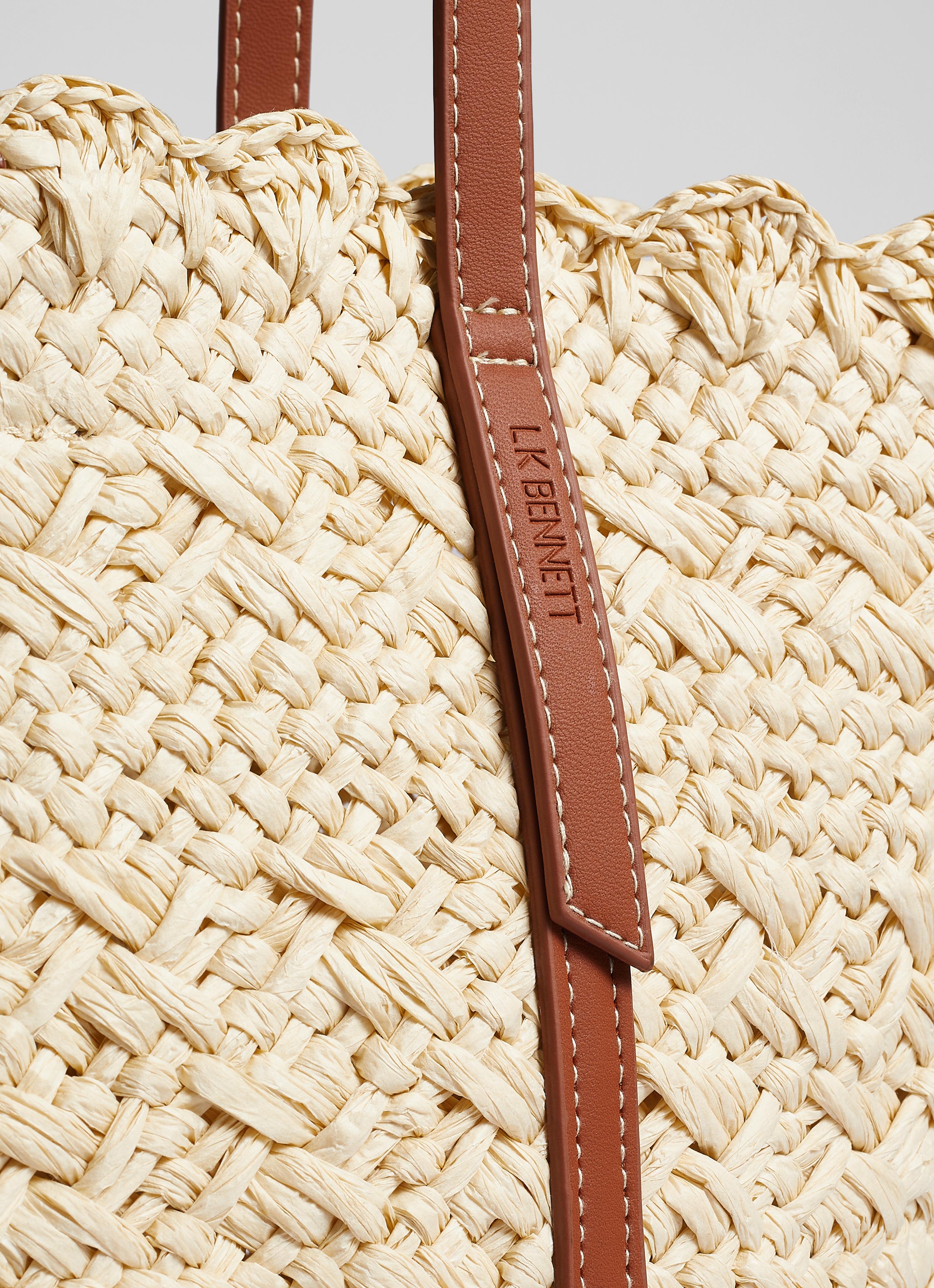 Didi Natural Raffia Scallop Edge Basket Bag | Handbags | Sale