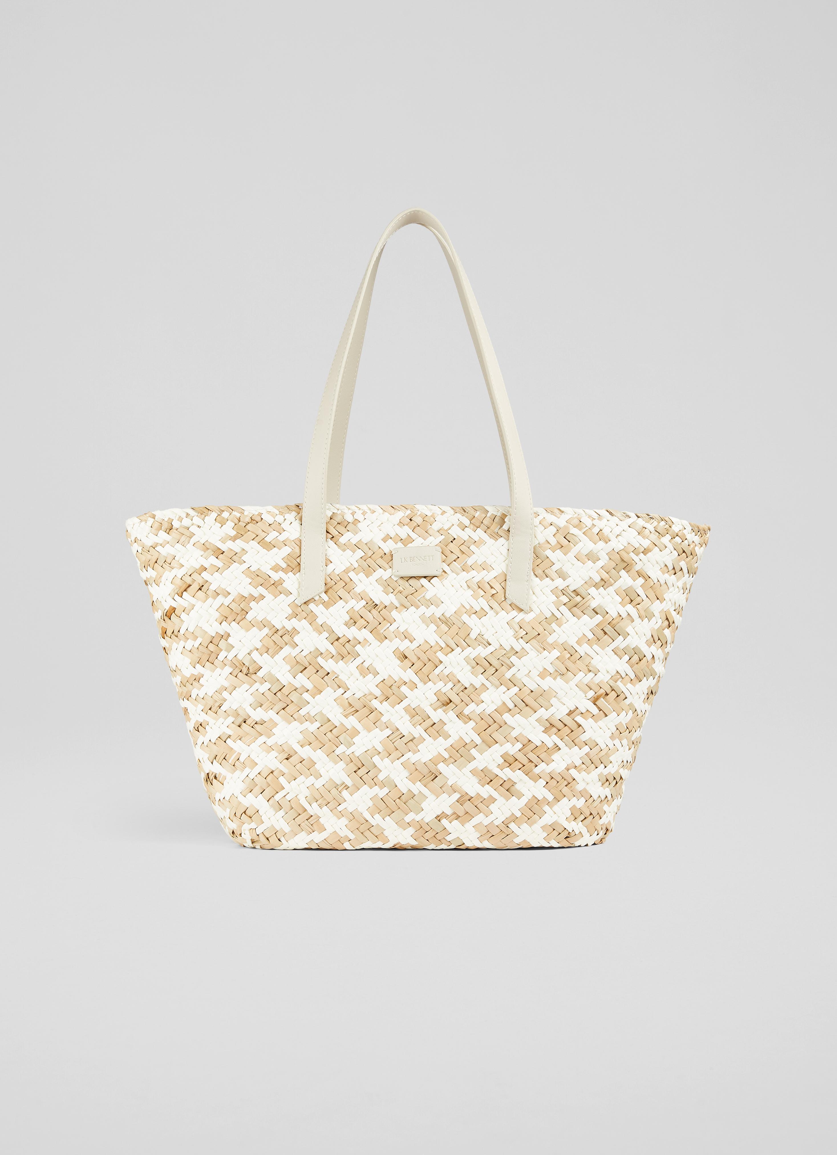 Sansa White And Natural Straw Basket Bag | Handbags | Sale