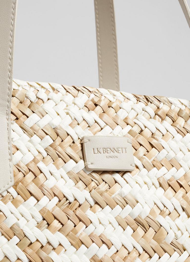 Sansa White And Natural Straw Basket Bag Tote Bags Handbags Collections L.K.Bennett London