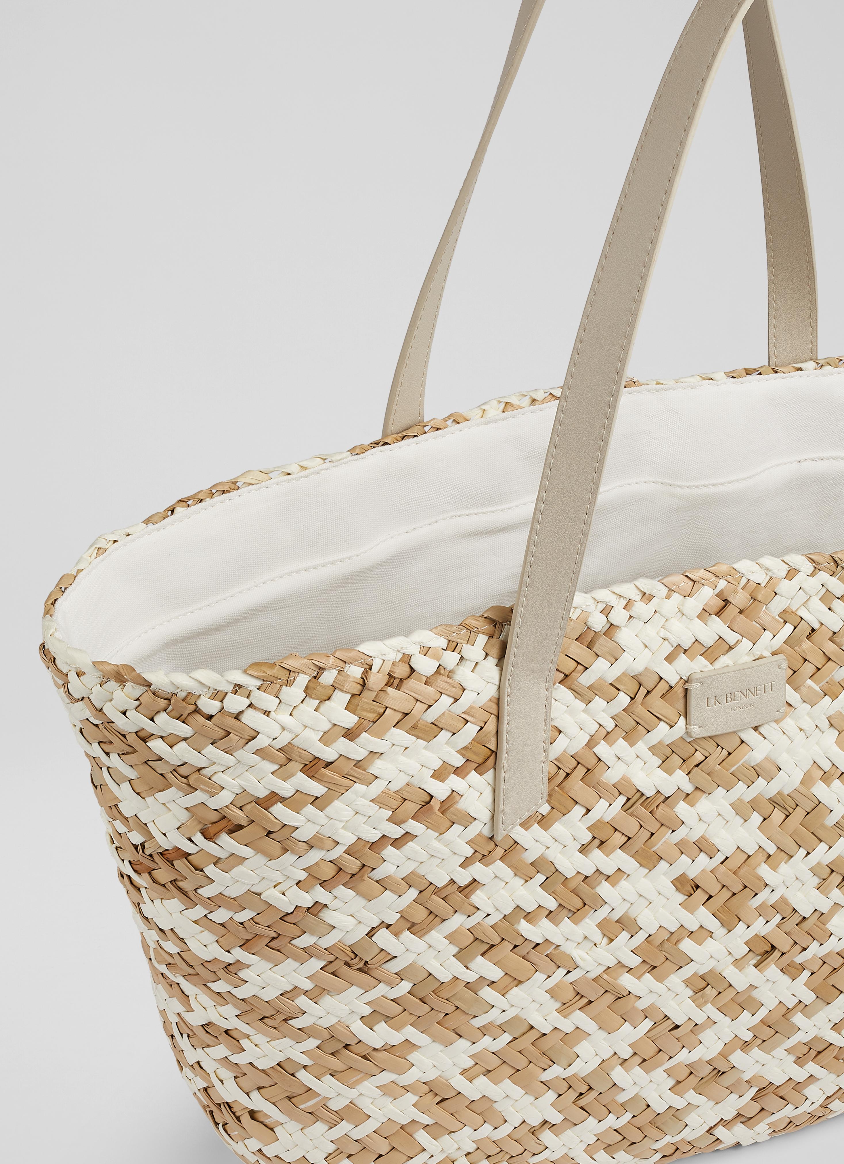 Sansa White And Natural Straw Basket Bag | Handbags | Sale