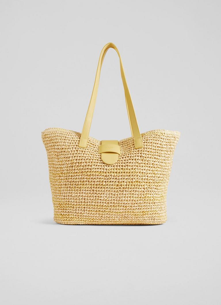 Tara Yellow Marl Raffia Shoulder Bag Sale Collections L.K.Bennett London