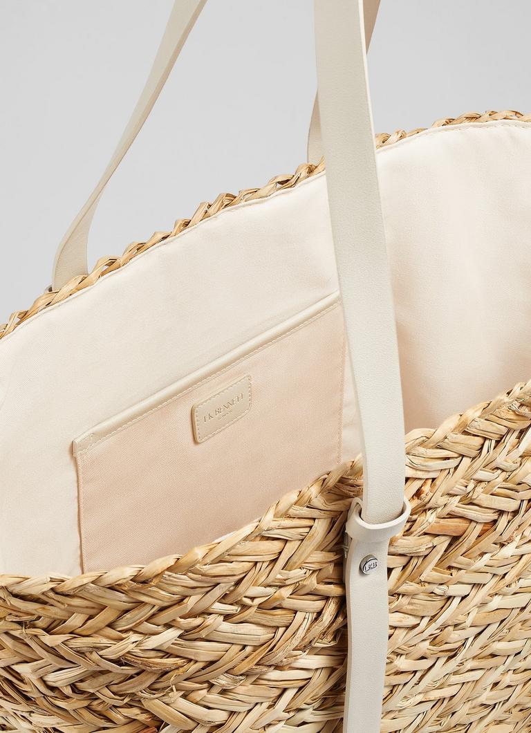 LKBennett ヴィオラ ストロークリームハンドル バスケットバッグ Viola Natural Straw Cream Handles Basket Bag | Handbags